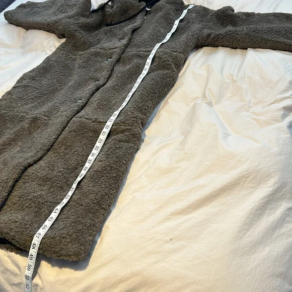 THAKOON Hooded Long Line Teddy Duster Shearling Coat Oversized Relaxed Fit XL - Picture 14 of 14